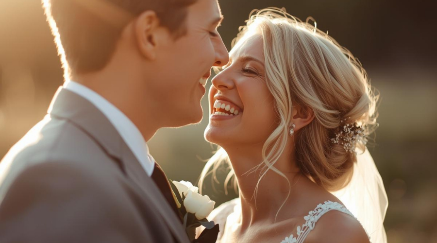 Mari&eacute;s satisfaits apr&egrave;s une r&eacute;ception de mariage &agrave; Libourne avec leur traiteur