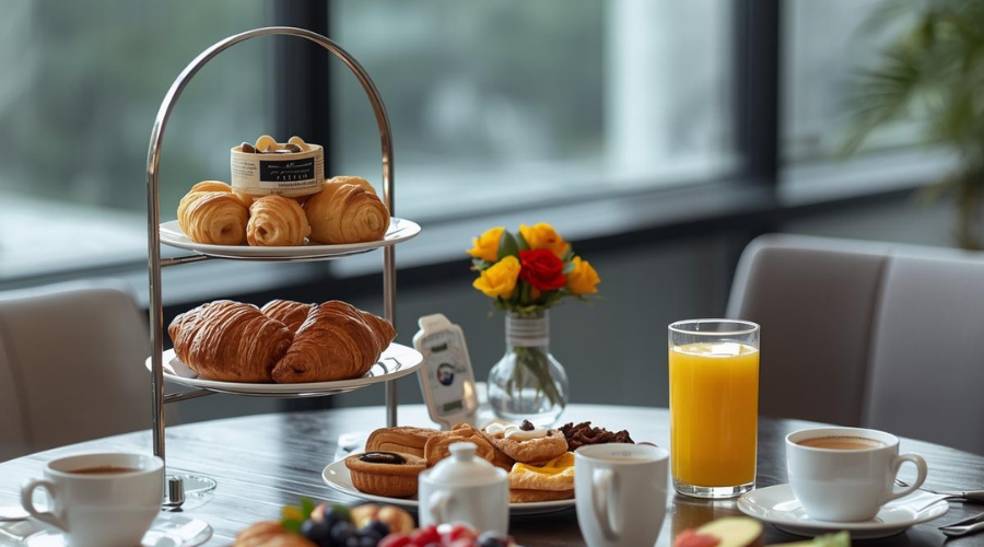 Petit d&eacute;jeuner professionnel &agrave; Libourne avec viennoiseries et boissons chaudes